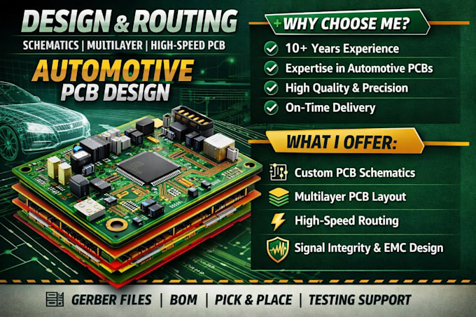 design  schematics ,multilayer ,high speed routing for automotive pcb design