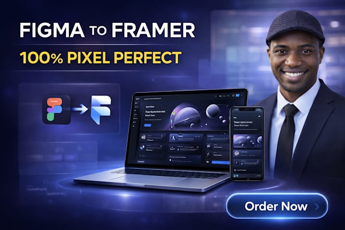 design a high end figma to framer website with cinematic animation