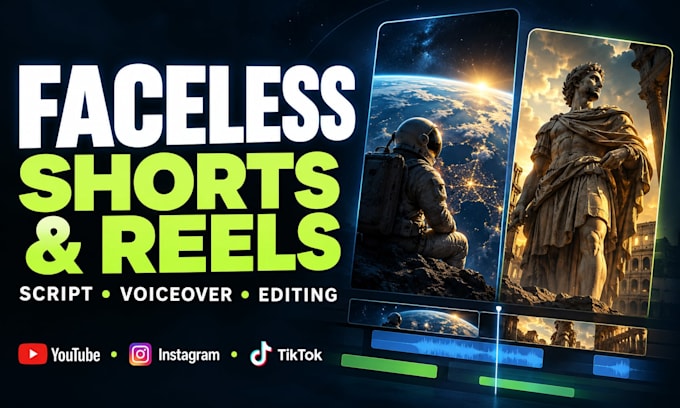 edit youtube shorts, instagram reels and tiktok videos