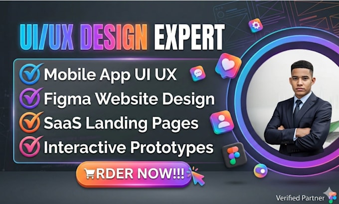 Do mobile app ui ux design figma website design and saas landing page ...