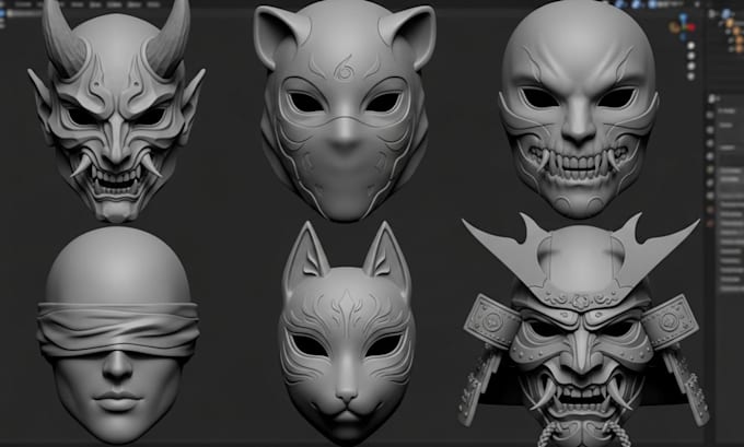 create a 3d printable anime cosplay mask model