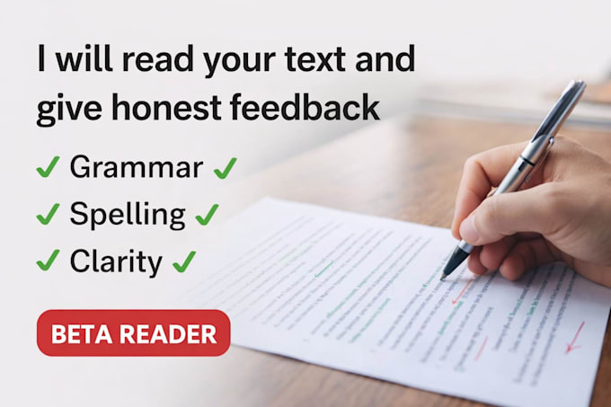 beta read your book and give honest feedback
