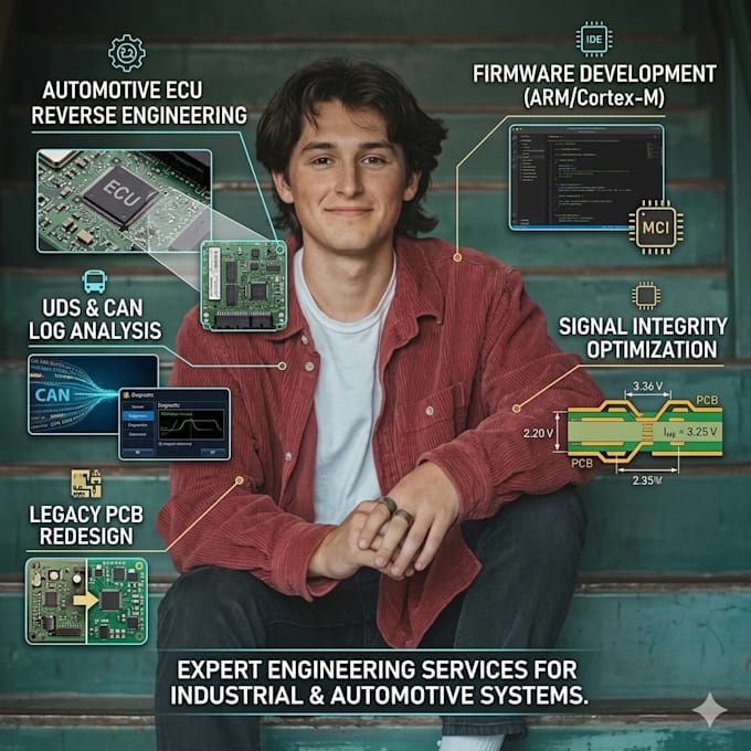 reverse engineer automotive ecu, uds, can logs and redesign pcb