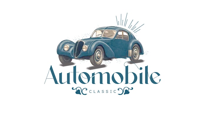 design automobile logo with illustration