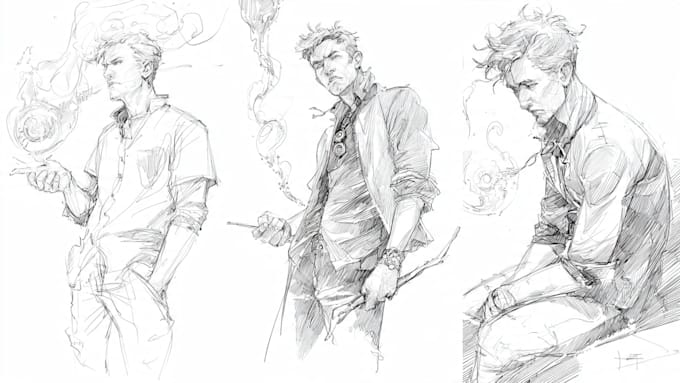 draw sketches with your character