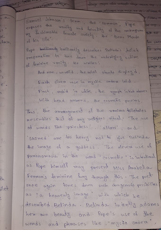 write clean and neat handwritten notes