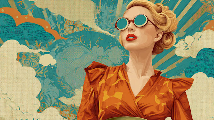 make vintage retro poster illustration