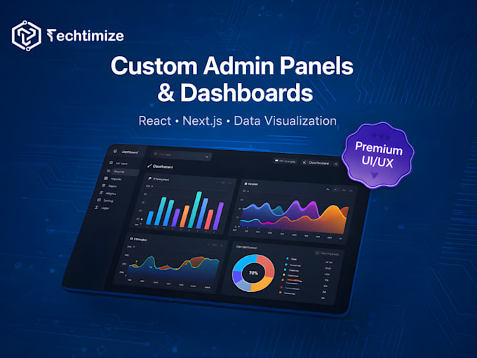 a custom react admin panel and data visualization dashboard