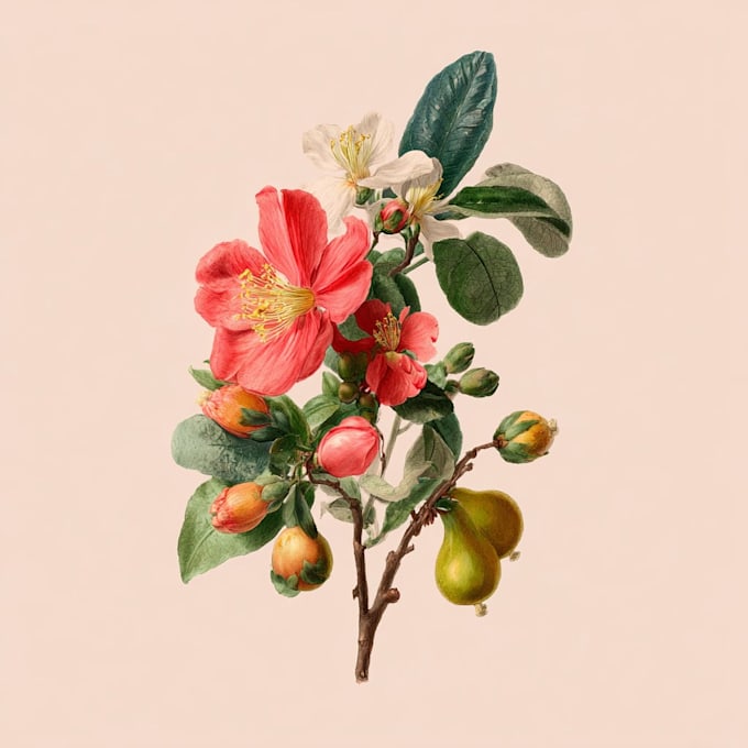 draw a  botanical illustration art for you