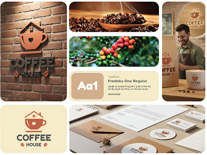 create coffee mockup, packaging logo, and label sticker