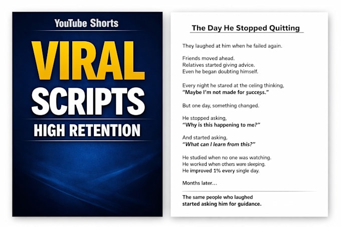 write viral motivational youtube shorts scripts