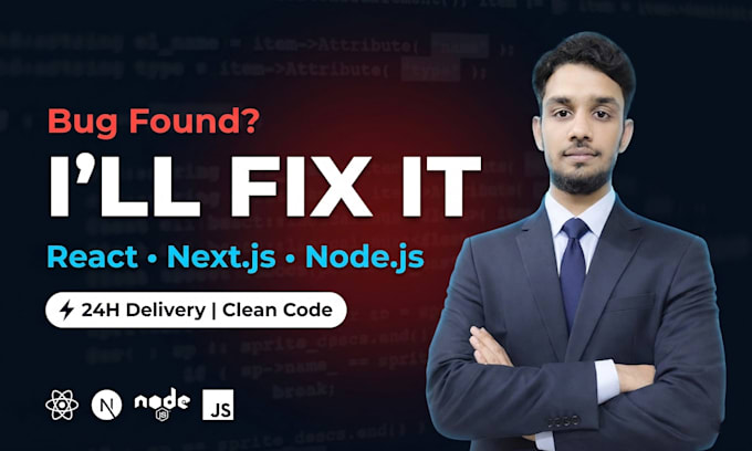fix bugs and errors in your react, nextjs or nodejs application
