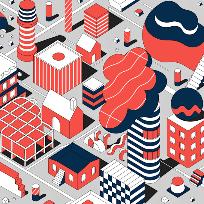 make draw a unique vector or isometric map
