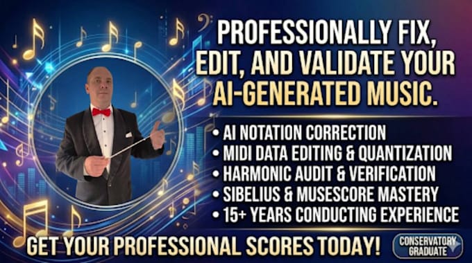 validate and professionally fix your ai generated scores and midi