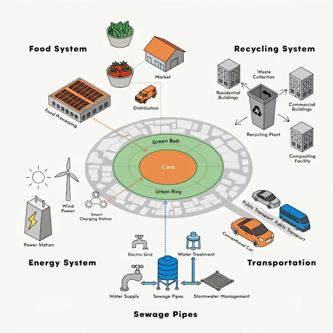 do draw isometric projection illustration infographics map