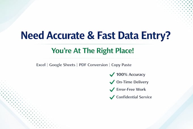 do fast and accurate data entry, excel, copy paste work