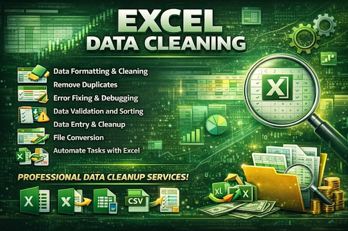 do excel data cleaning and spreadsheet clean up