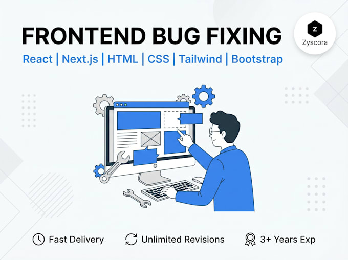 fix bugs and errors in your react js next js html css tailwind bootstrap