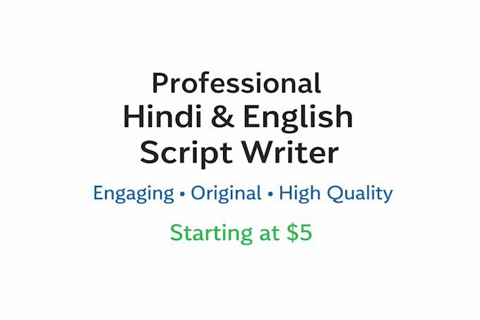 engaging hindi and english youtube script writing