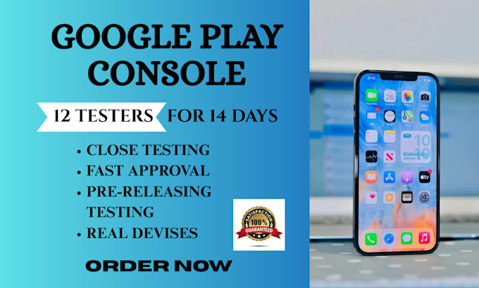 provide 12 google play beta testers for closed testing