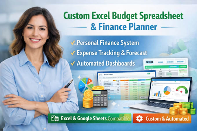 create custom excel budget spreadsheet and finance planner