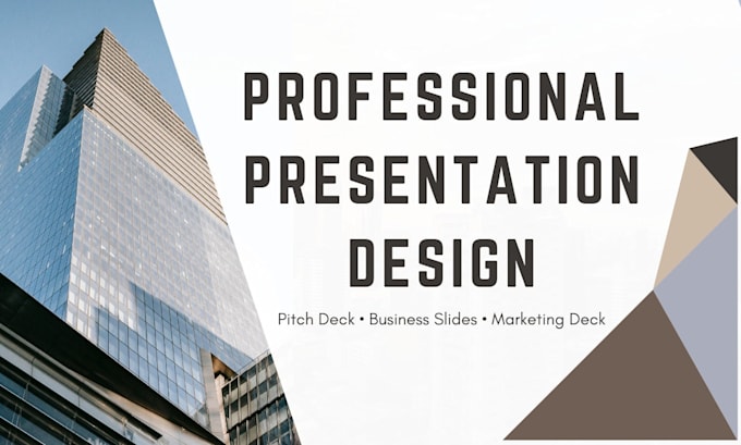 create business presentations, pitch decks and powerpoint redesign