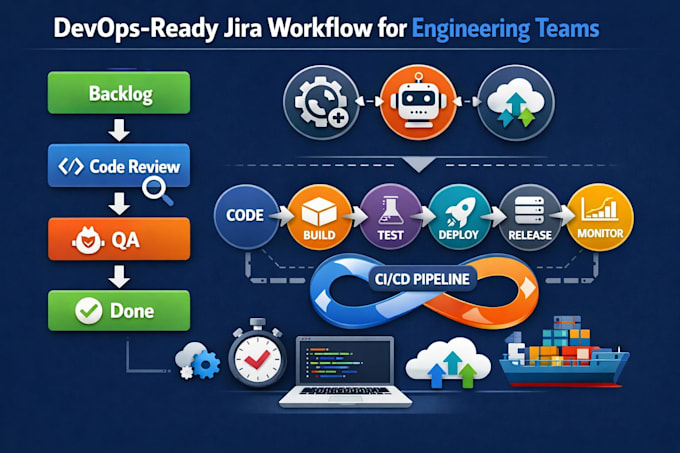build devops ready jira workflow for engineering teams with automation and ci cd