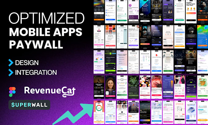 design and integrate revenuecat, superwall and adapty paywall for mobile apps