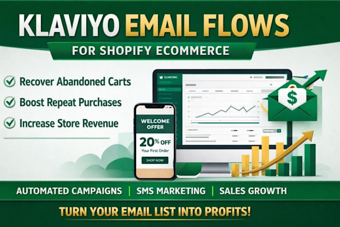 set up high converting klaviyo email flows for shopify ecommerce