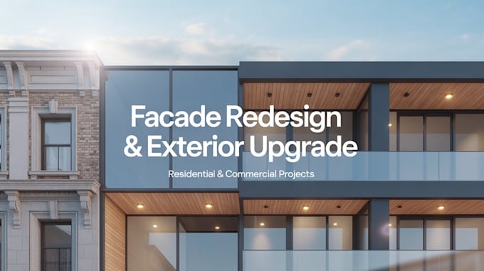 design facade redesign for residential or commercial upgrade