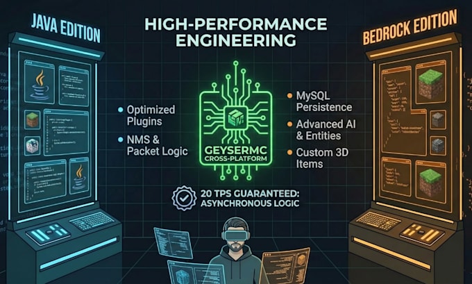build high performance minecraft java plugins and bedrock system