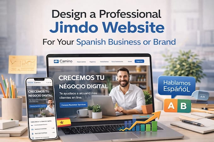 build, optimize or migrate jimdo website for your spanish business