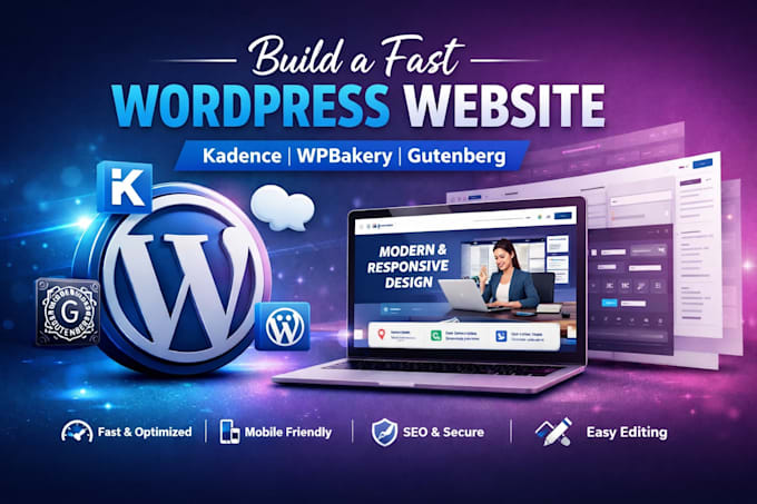 build a fast wordpress website with kadence, wpbakery or gutenberg