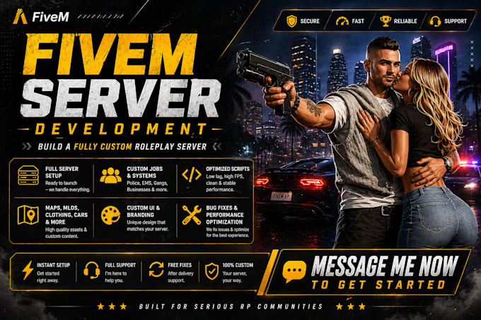 build a fully custom fivem roleplay server with scripts jobs maps and fixes