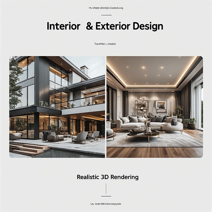 create interior design and realistic 3d rendering