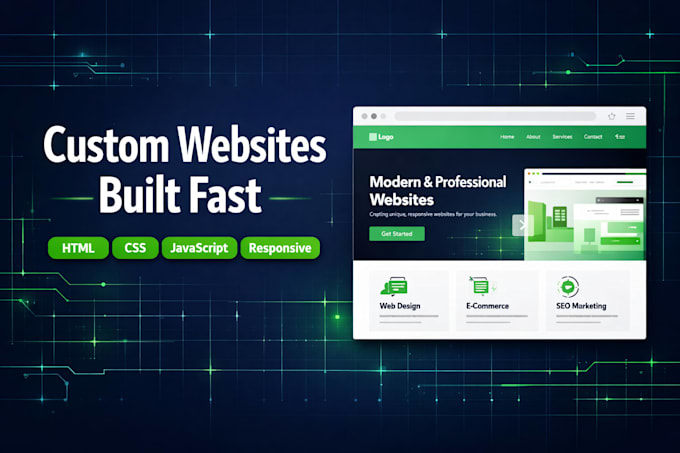build responsive custom coded website from scratch