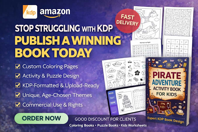 design KDP coloring book, activity and puzzle printables