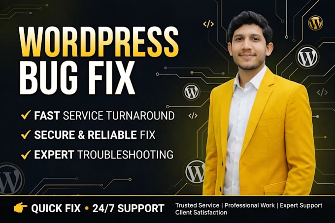 fix wordpress bugs, errors, issues and website problems