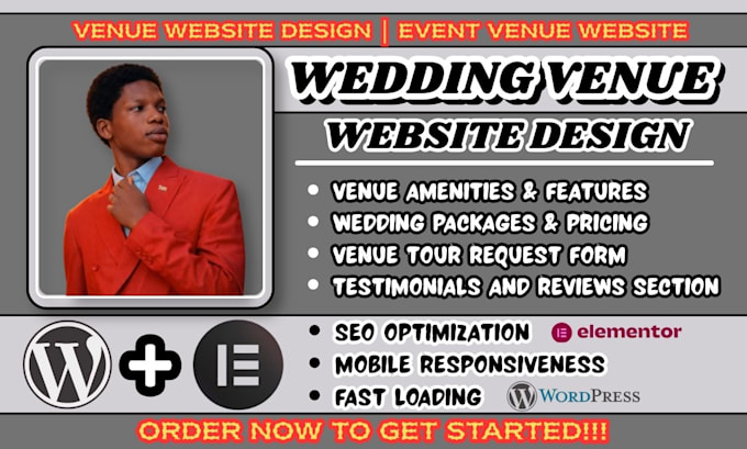 wedding venue website, event hall website design, wedding booking website,