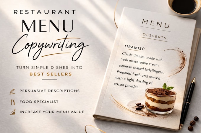copywrite italian and english menus