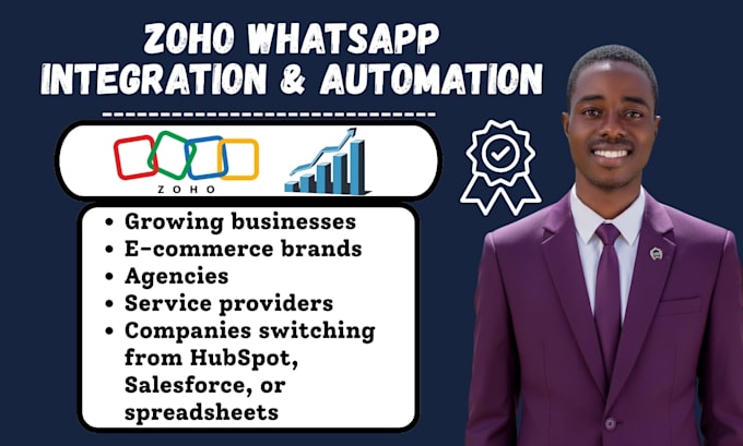 do zoho CRM data migration, whatsapp integration and portal setup
