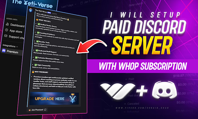 setup paid discord server with whop subscription