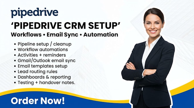 Set up pipedrive crm, workflow automation, and email integration for ...
