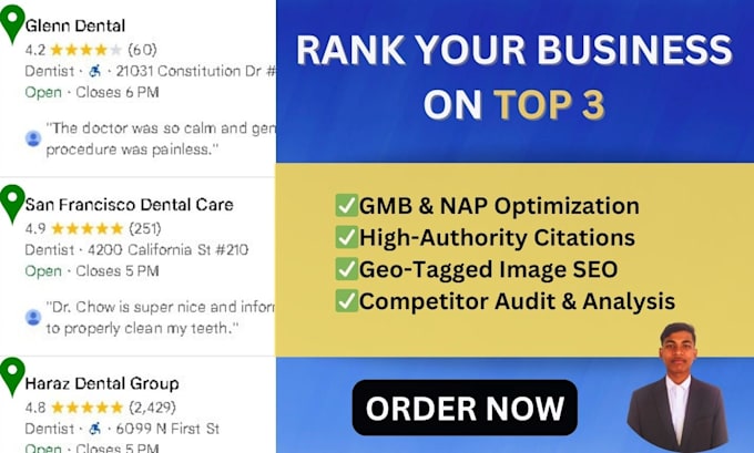 provide google maps ranking and local SEO to dominate map pack top 3