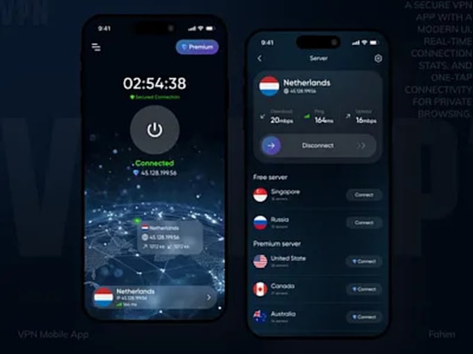 develop a secure VPN app for android and ios devices