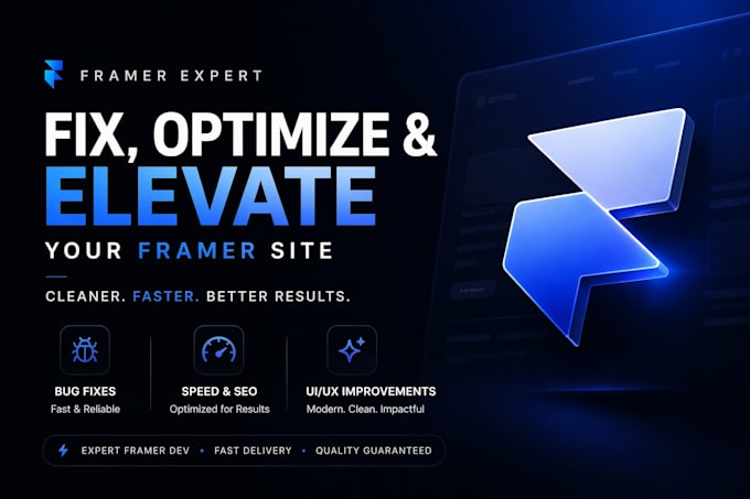 fix your framer website bugs, speed, SEO, and responsiveness issues fast
