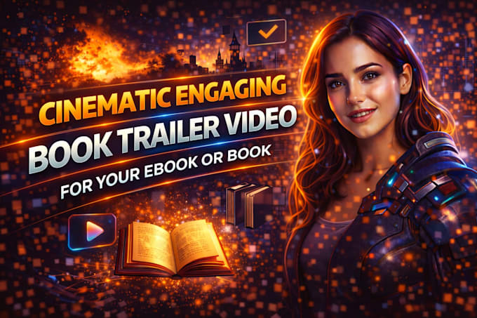 create cinematic engaging book trailer video for your book or story