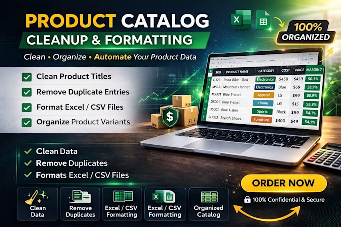 organize skus, remove duplicates, and clean your inventory data