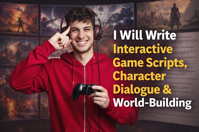 write interactive game scripts, character dialogue and worldbuilding