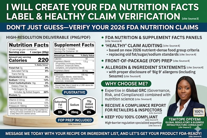 Maak je fda voedingswaardelabel en gezonde claim verificatie
